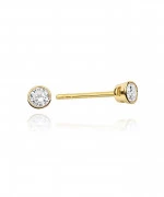 Kolczyki Bonore ze złota próby 585 z diamentem 0,1 ct