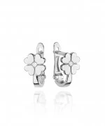 Kolczyki Bonore z białego złota próby 585 z diamentem 0,03 ct