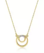 Łańcuszek Bonore 42 - 45 cm ze Złota próby 585 z diamentem 0,015 ct