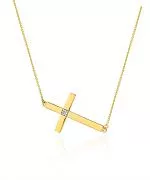 Łańcuszek Bonore 42 - 45 cm ze Złota próby 585 z diamentem 0,005 ct