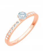 Pierścionek Bonore z różowego złota próby 585 z diamentem 0,5 ct