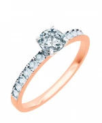 Pierścionek Bonore z różowego złota próby 585 z diamentem 0,7 ct