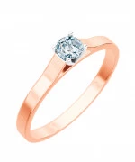 Pierścionek Bonore z różowego złota próby 585 z diamentem 0,4 ct
