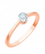 Pierścionek Bonore z różowego złota próby 585 z diamentem 0,5 ct