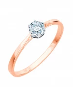 Pierścionek Bonore z różowego złota próby 585 z diamentem 0,4 ct