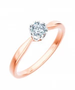 Pierścionek Bonore z różowego złota próby 585 z diamentem 0,4 ct