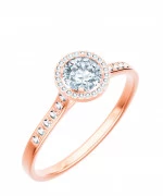 Pierścionek Bonore z różowego złota próby 585 z diamentem 0,7 ct