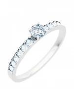 Pierścionek Bonore z białego złota próby 585 z diamentem 0,4 ct