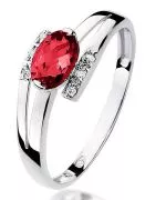 Pierścionek Bonore z białego złota próby 585 z rubinem 0,6 ct