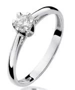 Pierścionek Bonore z białego złota próby 585 z diamentem 0,15 ct