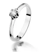 Pierścionek Bonore z białego złota próby 585 z diamentem 0,1 ct