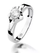 Pierścionek Bonore z białego złota próby 585 z diamentem 0,5 ct