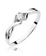 Pierścionek Bonore ze Złota próby 585 z diamentem 0,08 ct