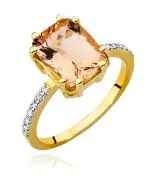 Pierścionek Bonore ze Złota próby 585 z morganitem 2,8 ct