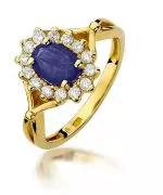 Pierścionek Bonore ze złota próby 585 z szafirem 0,9 ct