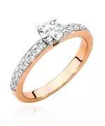 Pierścionek Bonore ze Złota próby 585 z diamentem 0,6 ct
