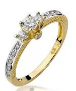Pierścionek Bonore ze złota próby 585 z diamentem 0,2 ct