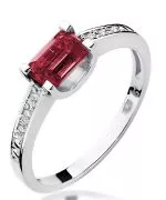 Pierścionek Bonore z białego złota próby 585 z rubinem 0,8 ct