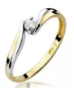 Pierścionek Bonore ze złota próby 585 z diamentem 0,08 ct