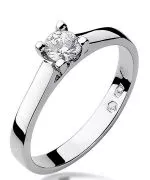 Pierścionek Bonore z białego złota próby 585 z diamentem 0,3 ct