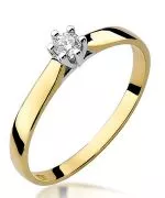 Pierścionek Bonore ze złota próby 585 z diamentem 0,1 ct