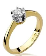 Pierścionek Bonore ze złota próby 585 z diamentem 0,3 ct