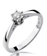 Pierścionek Bonore z białego złota próby 585 z diamentem 0,25 ct