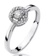 Pierścionek Bonore z białego złota próby 585 z diamentem 0,12 ct