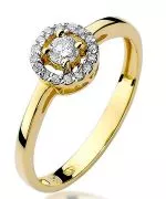 Pierścionek Bonore ze złota próby 585 z diamentem 0,12 ct