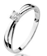 Pierścionek Bonore z białego złota próby 585 z diamentem 0,08 ct