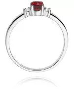 Pierścionek Bonore z białego złota próby 585 z rubinem 0,6 ct