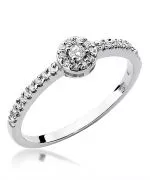 Pierścionek Bonore ze Złota próby 585 z diamentem 0,19 ct