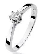 Pierścionek Bonore z białego złota próby 585 z diamentem 0,12 ct