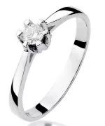 Pierścionek Bonore z białego złota próby 585 z diamentem 0,12 ct