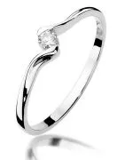 Pierścionek Bonore z białego złota próby 585 z diamentem 0,09 ct