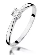 Pierścionek Bonore z białego złota próby 585 z diamentem 0,15 ct