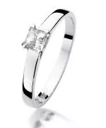 Pierścionek Bonore z białego złota próby 585 z diamentem 0,3 ct