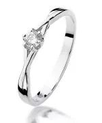 Pierścionek Bonore z białego złota próby 585 z diamentem 0,12 ct