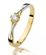 Pierścionek Bonore ze złota próby 585 z diamentem 0,12 ct