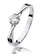 Pierścionek Bonore z białego złota próby 585 z diamentem 0,23 ct