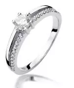 Pierścionek Bonore z białego złota próby 585 z diamentem 0,3 ct