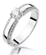 Pierścionek Bonore z białego złota próby 585 z diamentem 0,25 ct