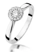 Pierścionek Bonore z białego złota próby 585 z diamentem 0,12 ct