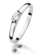Pierścionek Bonore z białego złota próby 585 z diamentem 0,15 ct