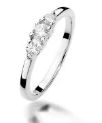 Pierścionek Bonore z białego złota próby 585 z diamentem 0,15 ct