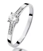 Pierścionek Bonore z białego złota próby 585 z diamentem 0,15 ct