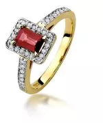 Pierścionek Bonore ze złota próby 585 z rubinem 0,8 ct
