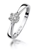 Pierścionek Bonore z białego złota próby 585 z diamentem 0,2 ct