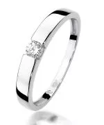 Pierścionek Bonore z białego złota próby 585 z diamentem 0,12 ct