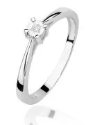 Pierścionek Bonore z białego złota próby 585 z diamentem 0,02 ct